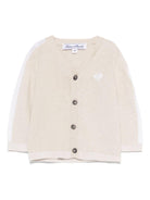 Cardigan per neonato Tartine Et Chocolat beige con ricamo e bordo a contrasto - Rubino Kids
