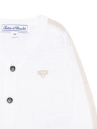 Cardigan per neonato Tartine Et Chocolat bianco con ricamo e bordo a contrasto - Rubino Kids