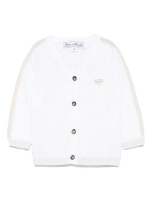 Cardigan per neonato Tartine Et Chocolat bianco con ricamo e bordo a contrasto