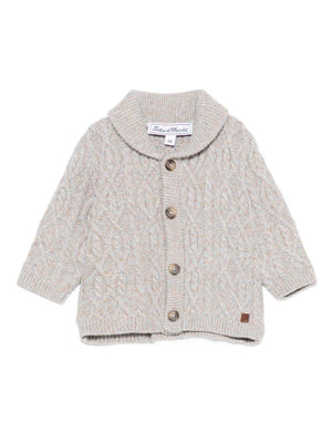 Tartine Et Chocolate grey baby cardigan with button closure