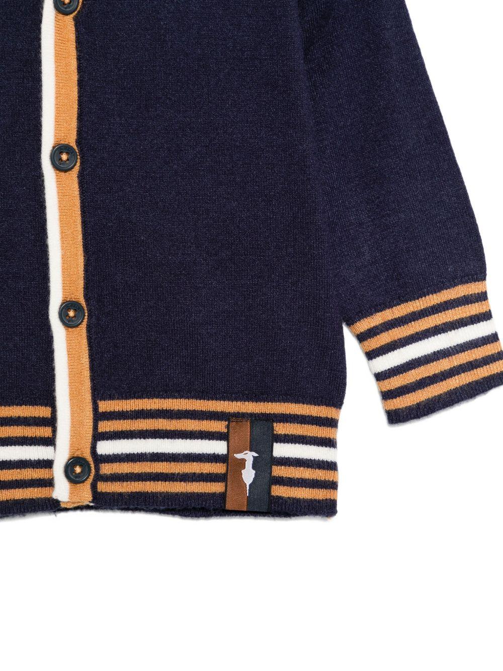 Cardigan per neonato TRUSSARDI JUNIOR blu con dettaglio a righe - Rubino Kids