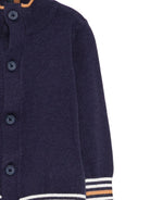 Cardigan per neonato TRUSSARDI JUNIOR blu con polsini a righe - Rubino Kids