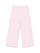 Cargo con tasche laterali per bambina Palm Angels Kids rosa con dettaglio laterale a righe - Rubino Kids