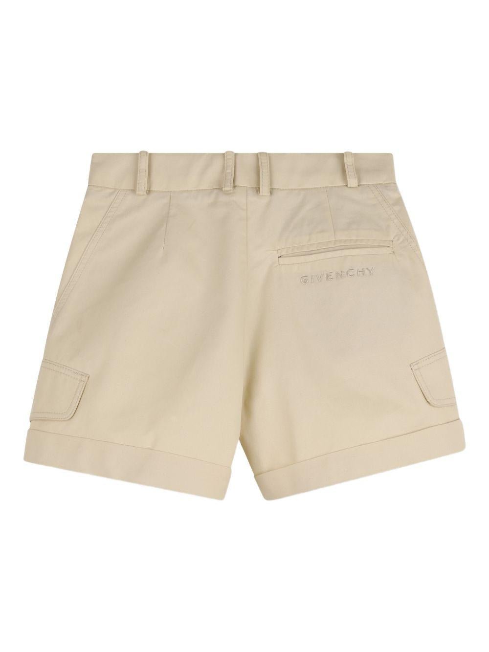 Cargo corti per bambino Givenchy Kids beige con tasche laterali - Rubino Kids