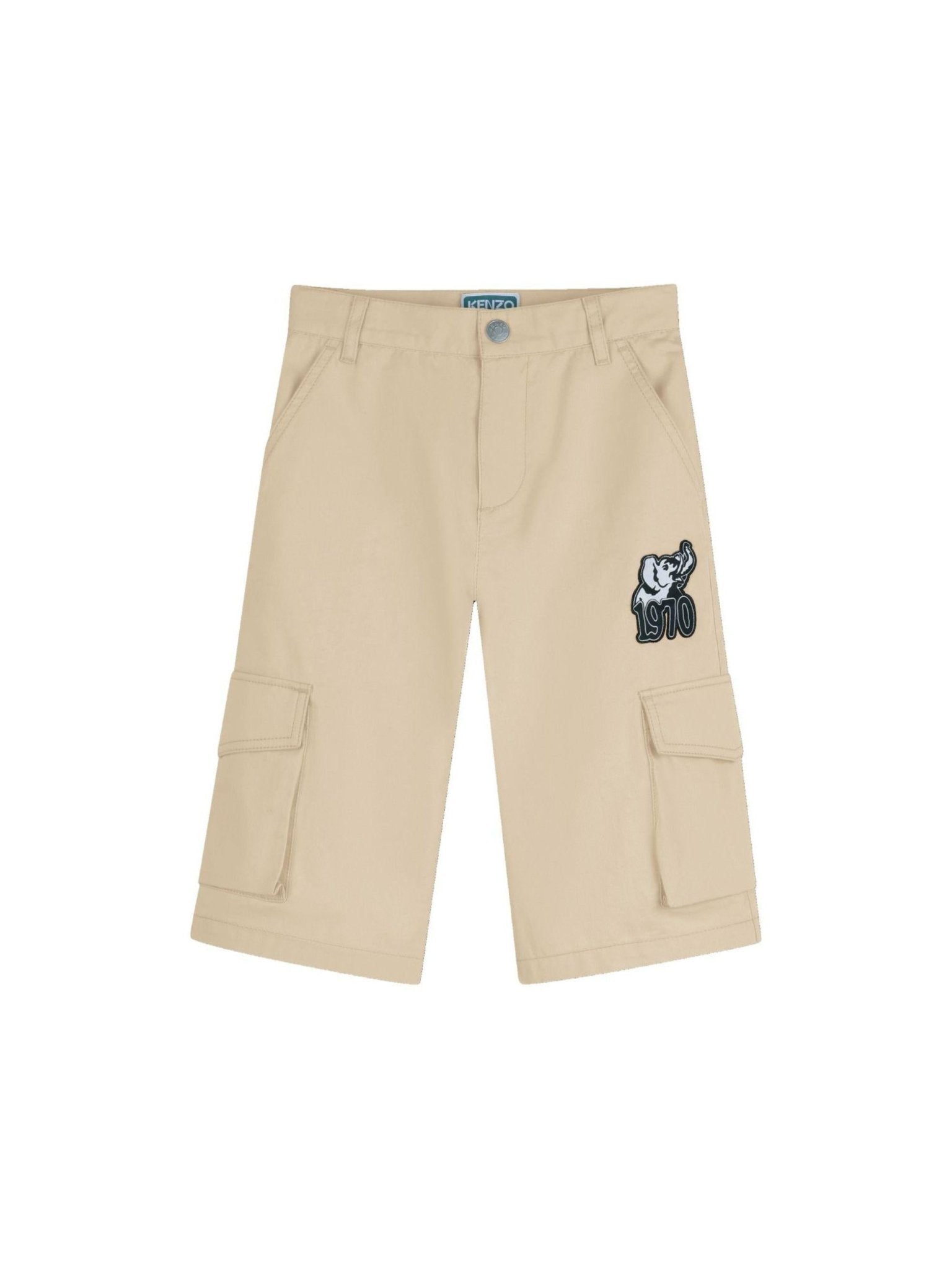 Cargo corti per bambino Kenzo Kids beige con applicazione - Rubino Kids