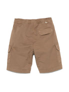 Cargo corti per bambino Paolo Pecora Kids marrone con due tasche laterali oblique - Rubino Kids