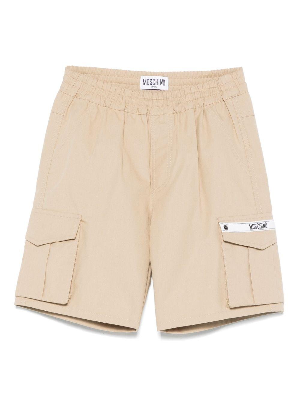 Cargo corti per neonato Moschino Kids beige con applicazione - Rubino Kids