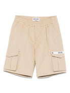 Cargo corti per neonato Moschino Kids beige con applicazione - Rubino Kids
