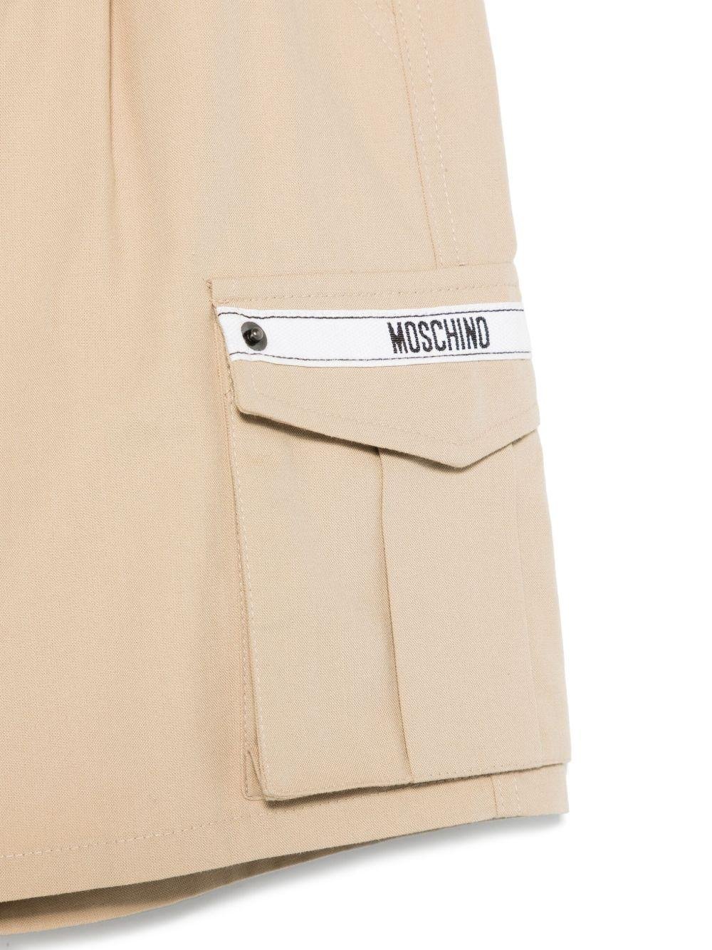 Cargo corti per neonato Moschino Kids beige con applicazione - Rubino Kids