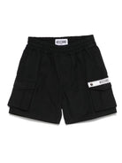 Cargo corti per neonato Moschino Kids nero con applicazione - Rubino Kids