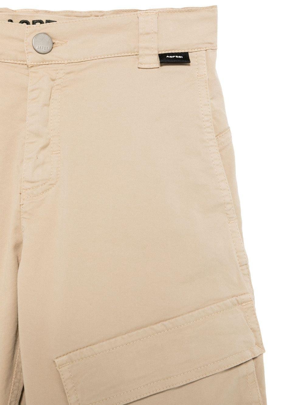 Cargo in cotone per bambino Aspesi Kids beige con targhetta con logo - Rubino Kids