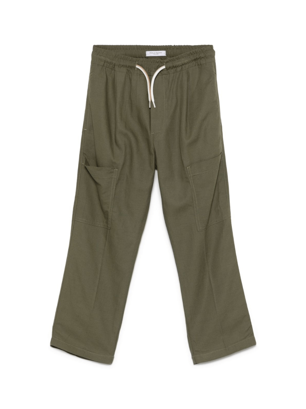 Cargo in cotone per bambino Paolo Pecora Kids verde con coulisse - Rubino Kids