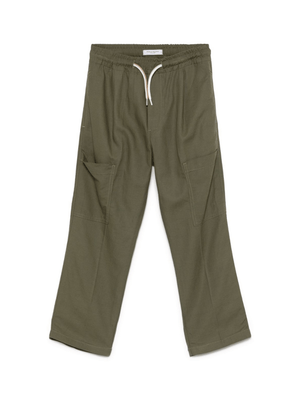 Cargo in cotone per bambino Paolo Pecora Kids verde con coulisse