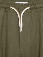 Cargo in cotone per bambino Paolo Pecora Kids verde con coulisse - Rubino Kids