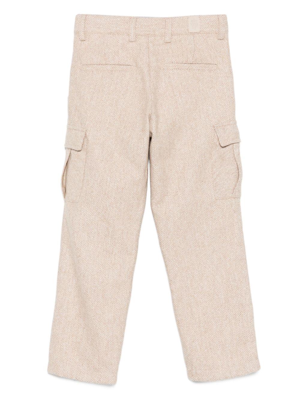 Cargo per bambino Eleventy Kids beige con motivo pied - de - poule - Rubino Kids