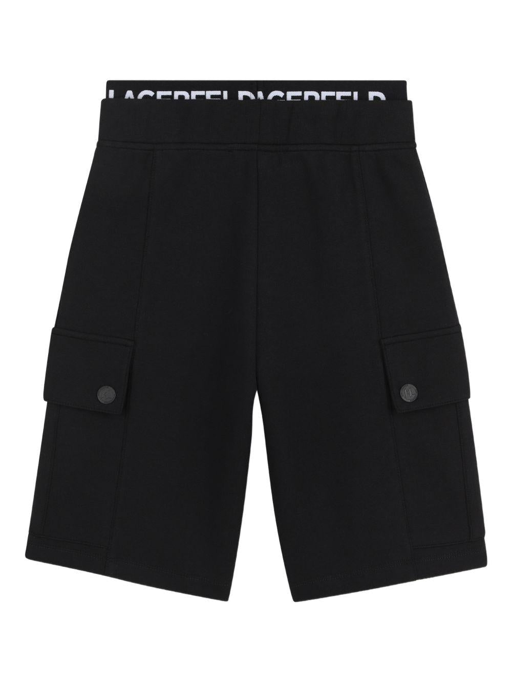 Cargo per bambino Karl Lagerfeld Kids neri con logo in vita - Rubino Kids