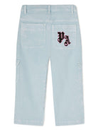 Cargo per bambino Palm Angels Kids azzurro con stampa - Rubino Kids