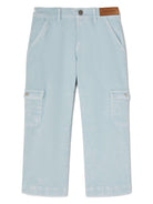 Cargo per bambino Palm Angels Kids azzurro con stampa - Rubino Kids