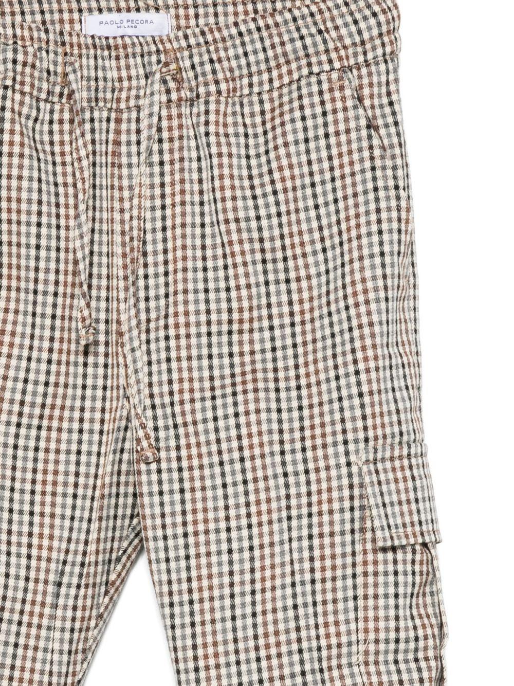 Cargo per bambino Paolo Pecora Kids marrone a quadri - Rubino Kids