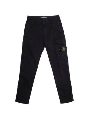 Stone Island Junior black cargo pants for boys with pockets