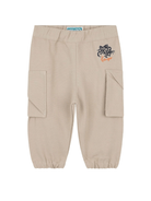 Cargo per neonato Kenzo Kids beige con logo ricamato - Rubino Kids