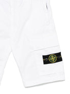 Cargo shorts Stone Island Junior bianco con tasche laterali - Rubino Kids