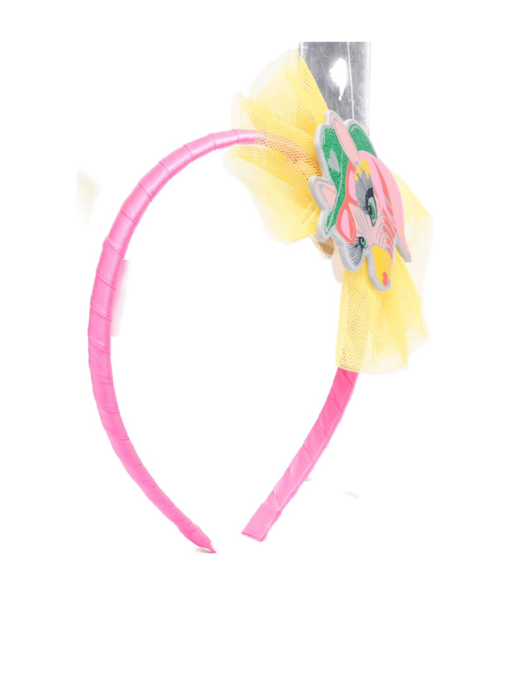 Cerchietto per bambina Billieblush fucsia in raso con motivo zebrato - Rubino Kids