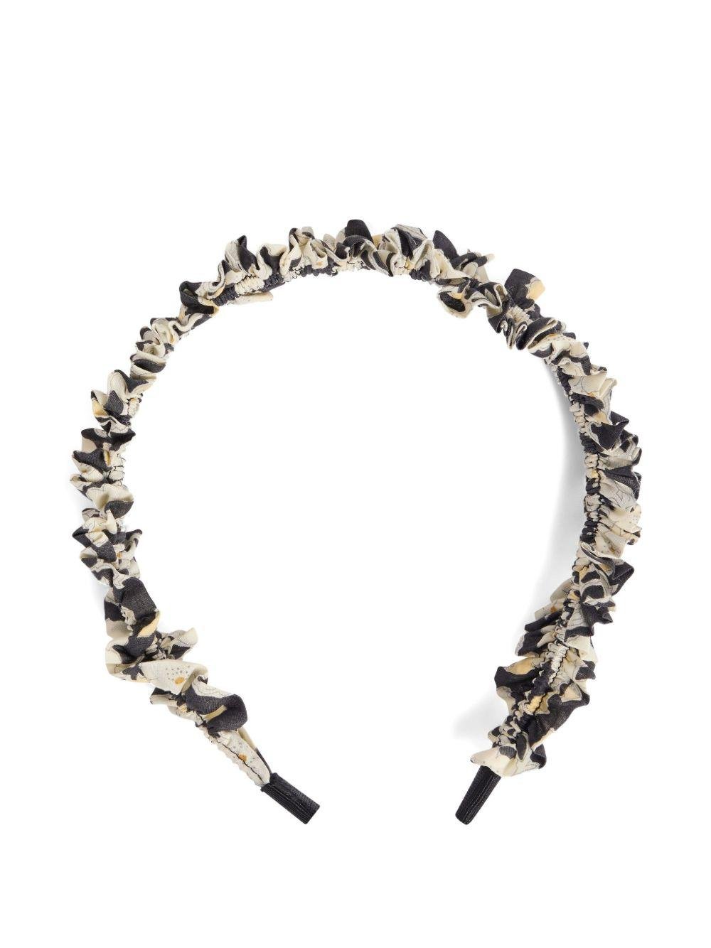 Cerchietto per bambina Bonpoint beige con ruches - Rubino Kids