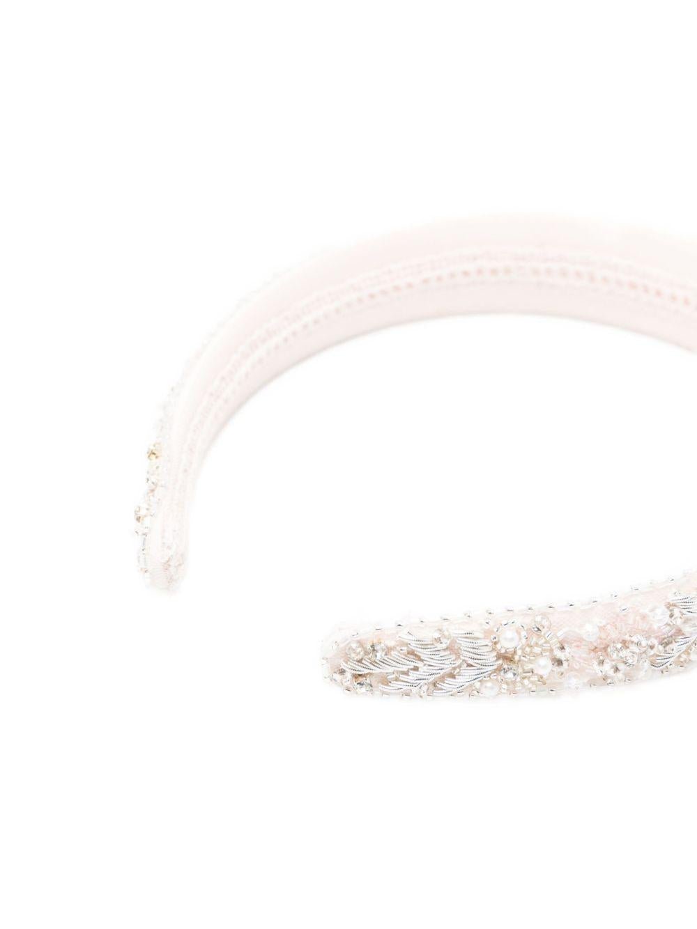 Cerchietto per bambina Maison Ava rosa con decorazione a perline - Rubino Kids