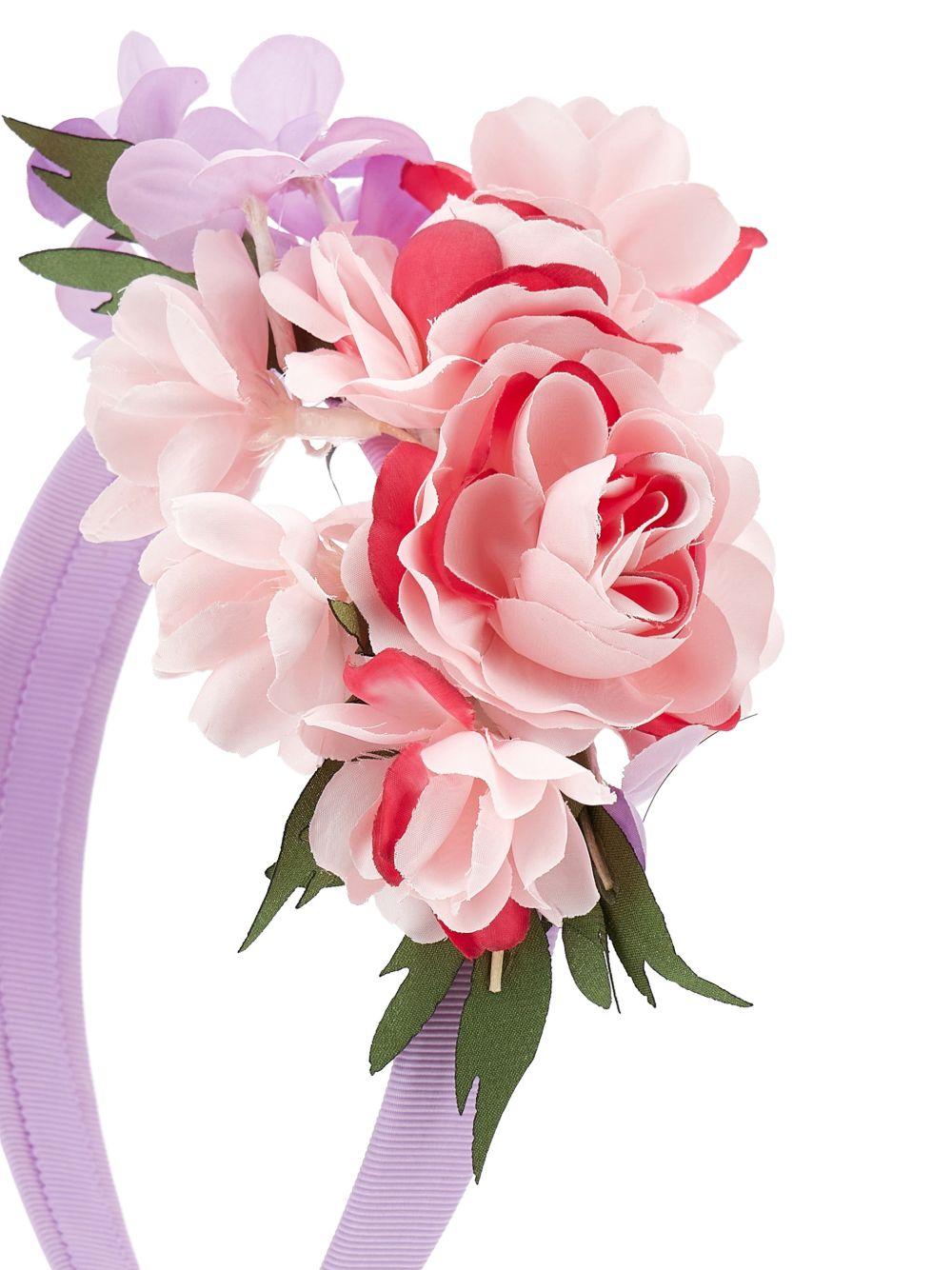 Cerchietto per bambina Monnalisa lilla con decorazione a fiori - Rubino Kids