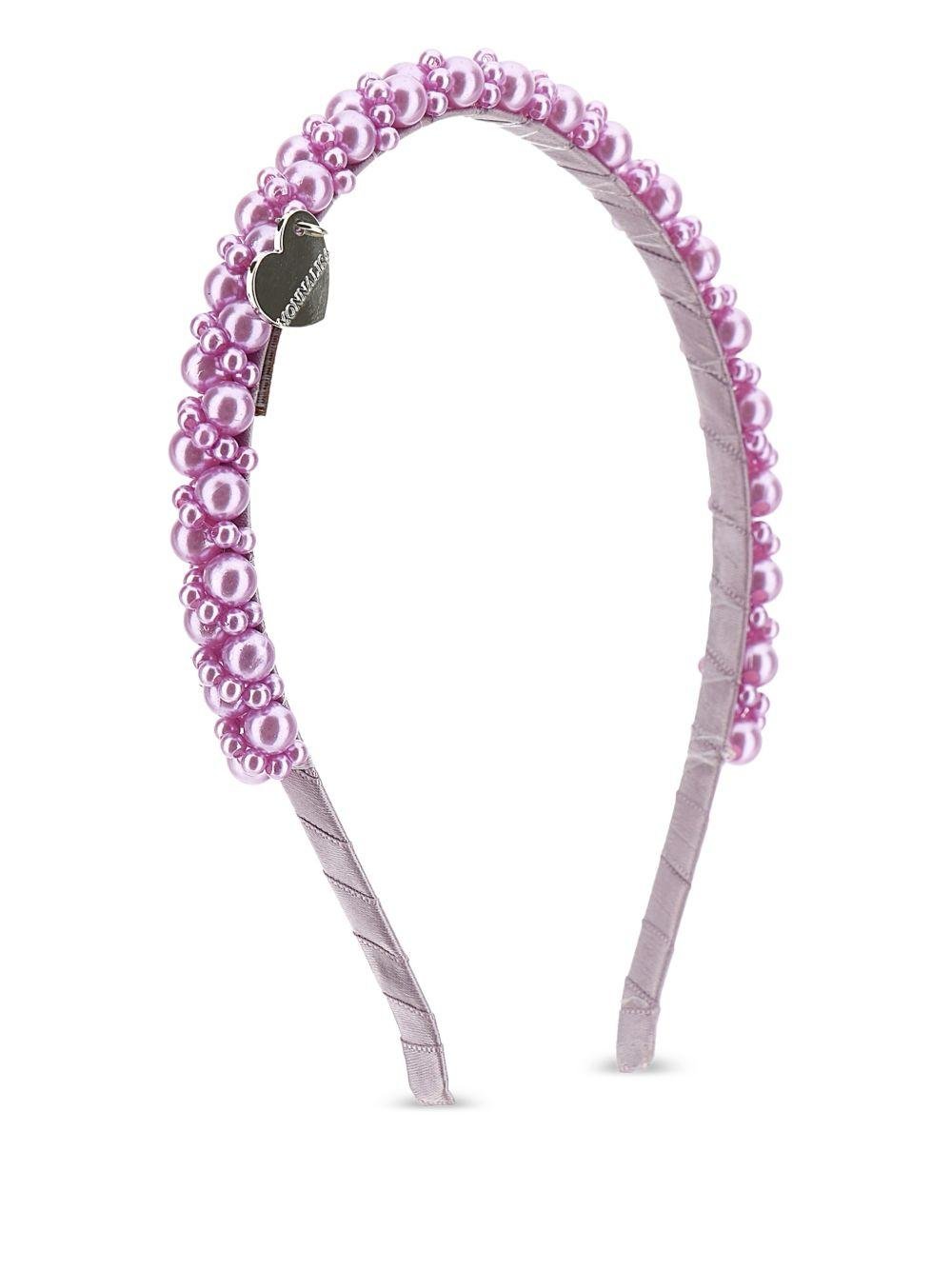 Cerchietto per bambina Monnalisa lilla con decorazione di perle - Rubino Kids