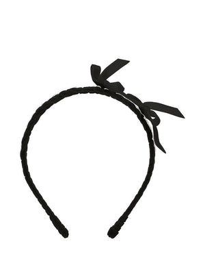 Cerchietto per bambina Monnalisa nero in velluto con dettaglio fiocco