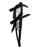 Cerchietto per bambina Monnalisa nero in velluto con dettaglio fiocco - Rubino Kids