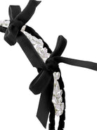 Cerchietto per bambina Monnalisa nero in velluto con dettaglio fiocco - Rubino Kids