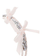 Cerchietto per bambina Monnalisa rosa in velluto con dettaglio fiocco - Rubino Kids