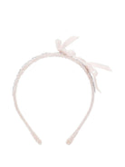 Cerchietto per bambina Monnalisa rosa in velluto con dettaglio fiocco - Rubino Kids