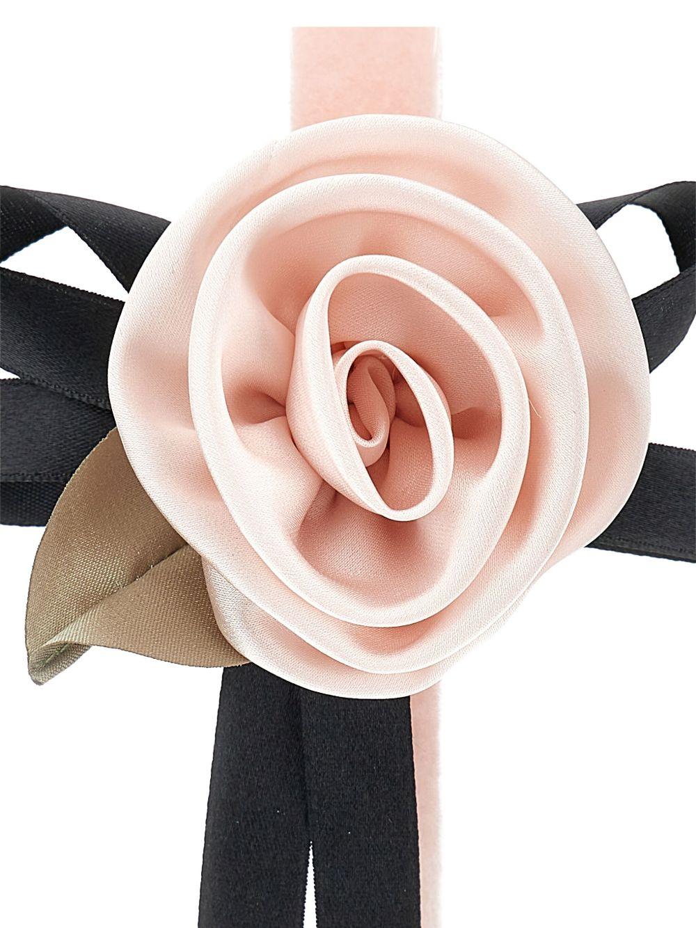 Cerchietto per bambina Monnalisa rosa in velluto con dettaglio fiore - Rubino Kids