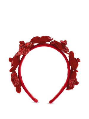 Cerchietto per bambina Monnalisa rosso con decorazione con strass