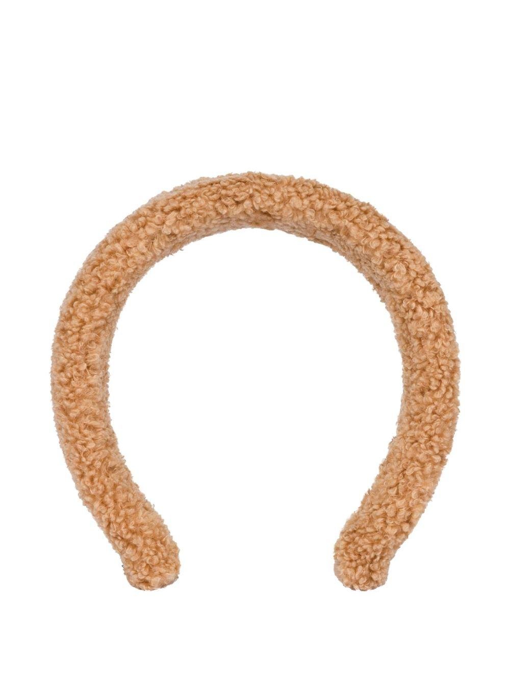 Cerchietto per bambina Moschino Kids marrone con dettaglio logo - Rubino Kids