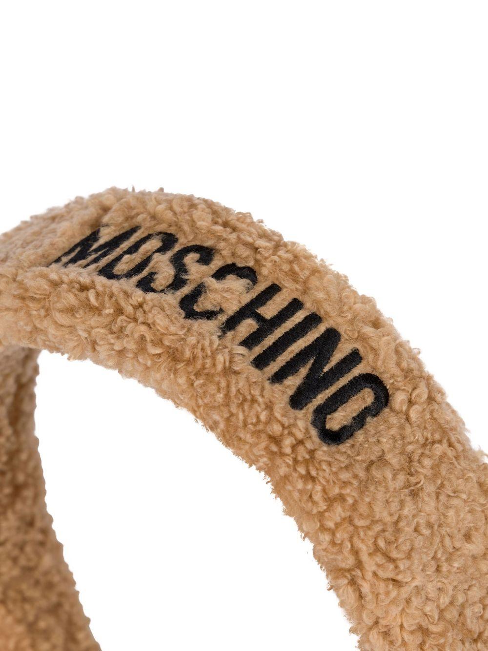 Cerchietto per bambina Moschino Kids marrone con dettaglio logo - Rubino Kids