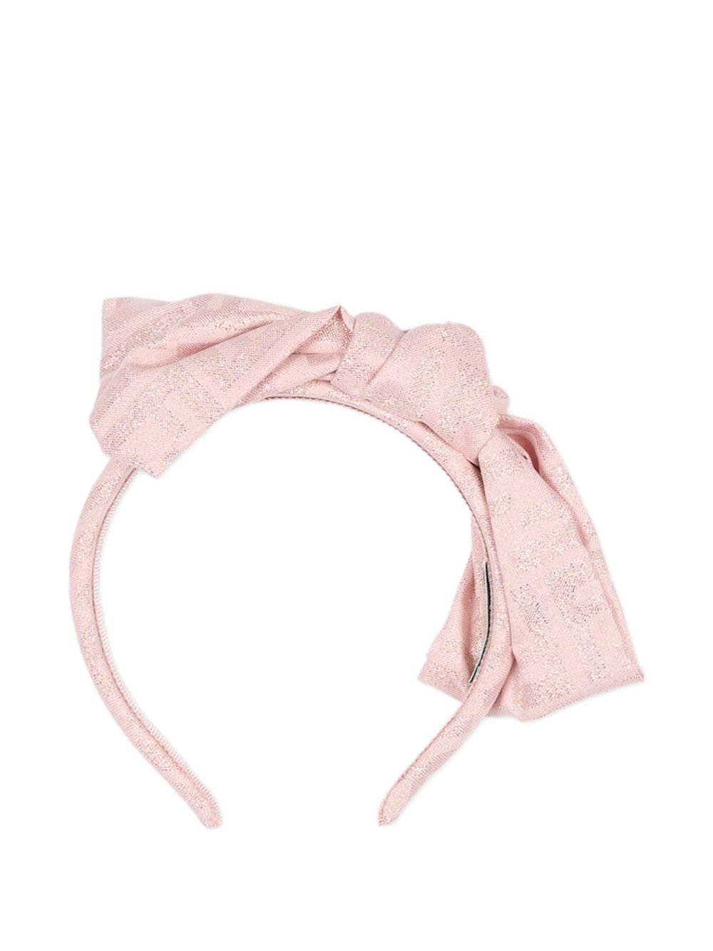 Cerchietto per capelli per bambina Fendi Kids rosa con fiocco - Rubino Kids