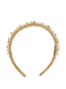 Cerchietto per capelli per bambina Monnalisa bianco con decorazione a perline - Rubino Kids