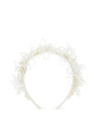 Cerchietto per capelli per bambina Monnalisa bianco con decorazione floreale - Rubino Kids