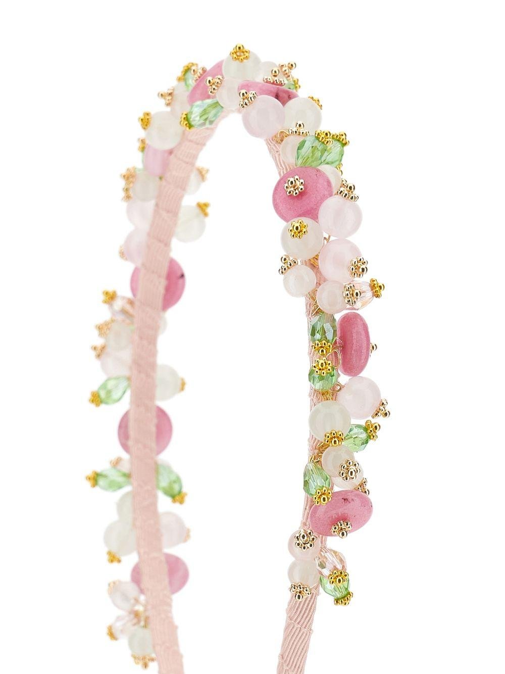 Cerchietto per capelli per bambina Monnalisa rosa con decorazione floreale - Rubino Kids