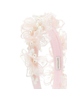 Cerchietto per capelli per bambina Monnalisa rosa con dettaglio floreale - Rubino Kids