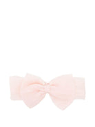 Cerchietto per neonata Simonetta rosa chiaro con fiocco - Rubino Kids