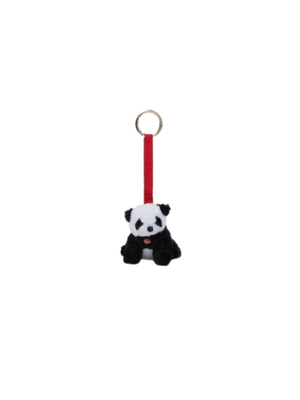 MC2 ST. Barth Kids Mini Plush Panda Charm in Black and White with Red Lace