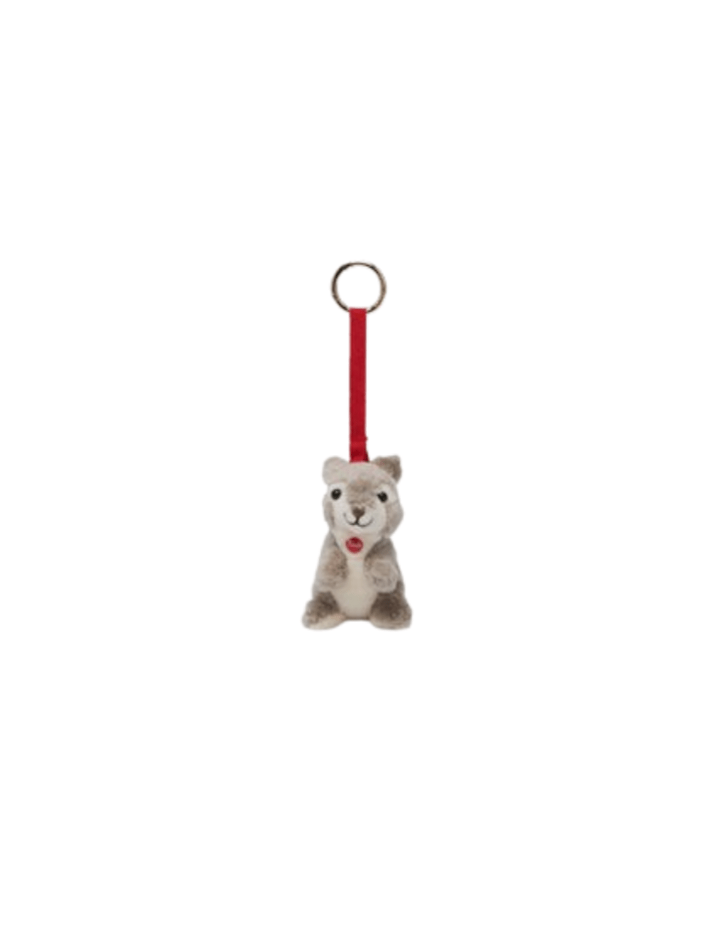 Charm con mini scoiattolo peluche per bambini MC2 ST. Barth Kids beige con dettaglio laccio rosso - Rubino Kids