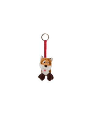 MC2 ST. Barth Kids Mini Plush Fox Charm for Children, Orange with Red Lace