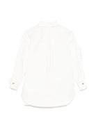 Chemisier per bambina Elisabetta Franchi La Mia Bambina bianco con applicazione a fiori - Rubino Kids